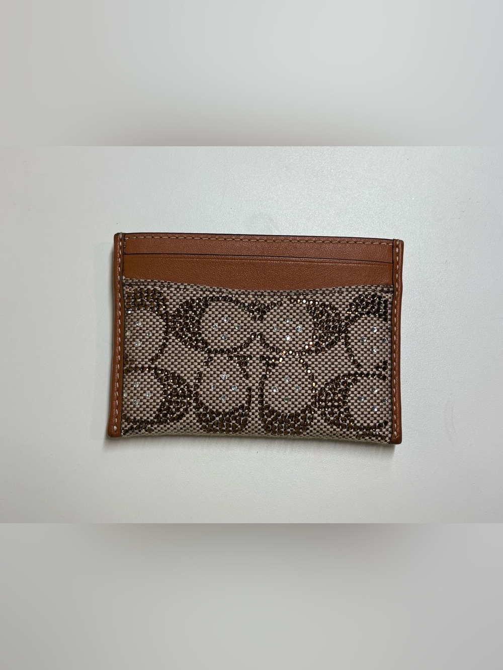 Coach card Case in Crystal Signature Jacquard